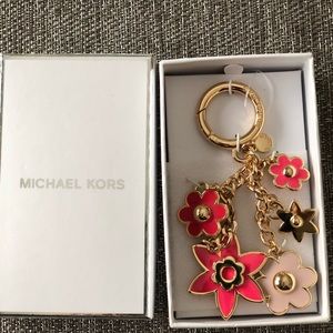 Michael Kors cascading floral charm key ring